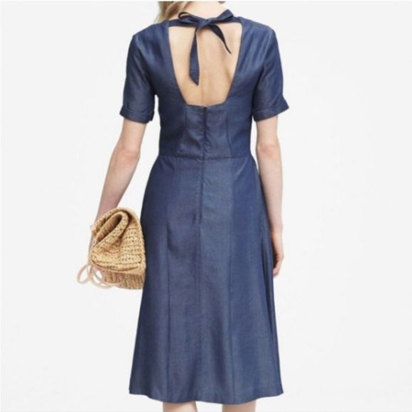 Banana Republic Dresses & Skirts - Banana Republic Chambray Open Back Dress